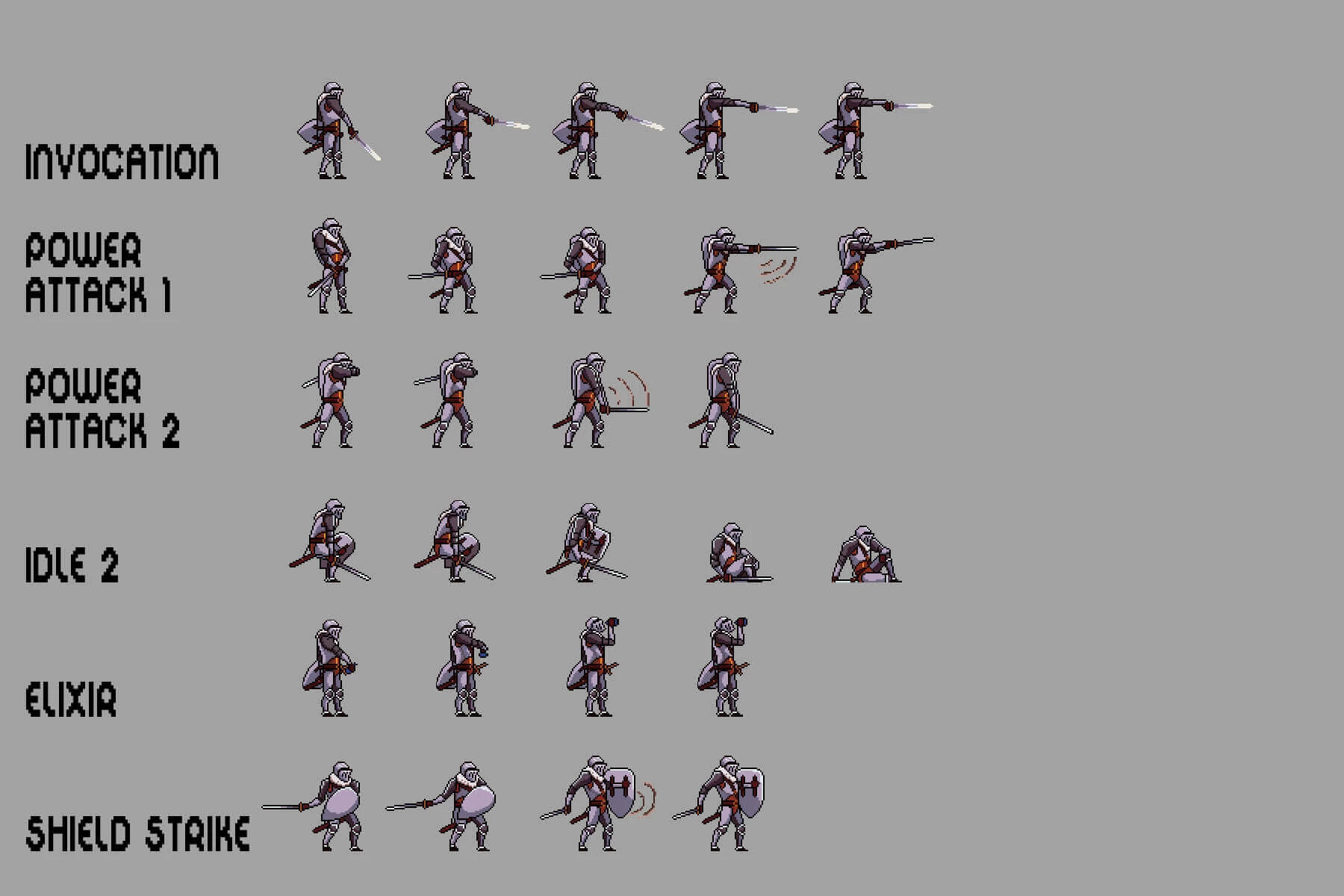 Fantasy Knight Sprite Sheets Pixel Art