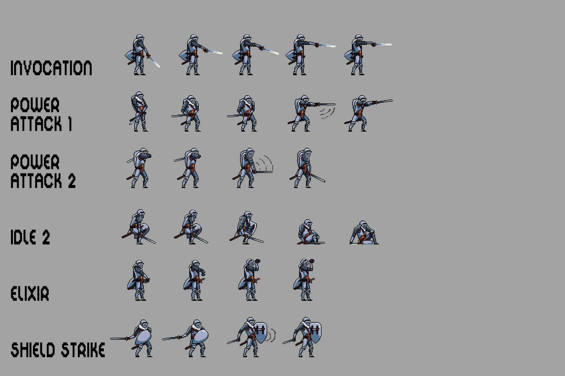 Fantasy Knight Sprite Sheets Pixel Art
