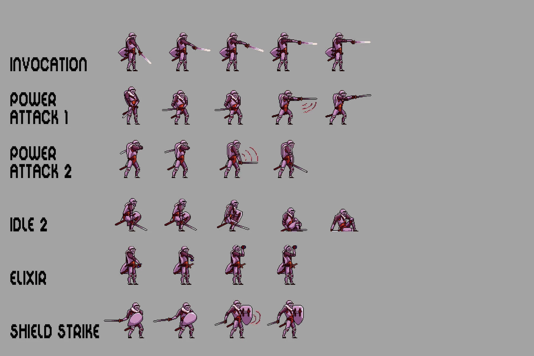 Fantasy Knight Sprite Sheets Pixel Art