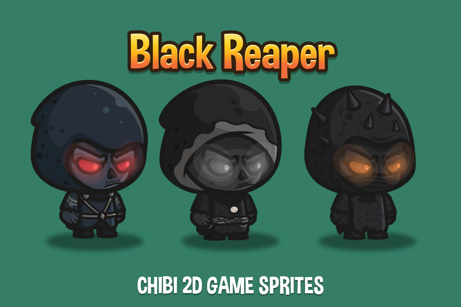 Chibi Black Reaper Character Sprites