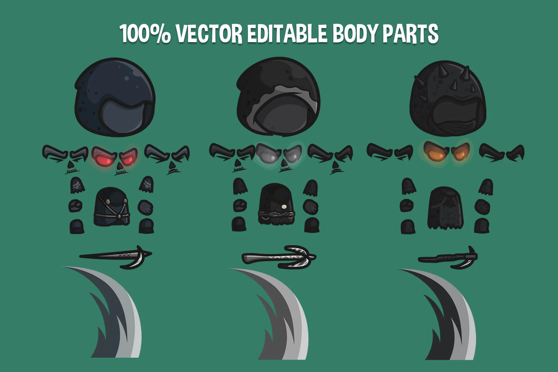 Chibi Black Reaper Character Sprites