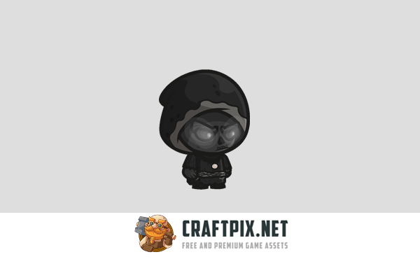 Chibi Black Reaper Character Sprites