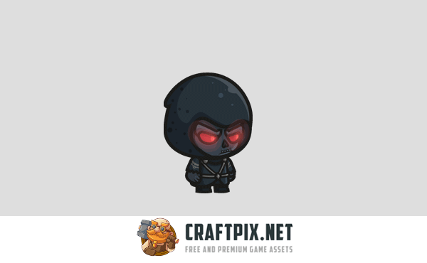 Chibi Black Reaper Character Sprites