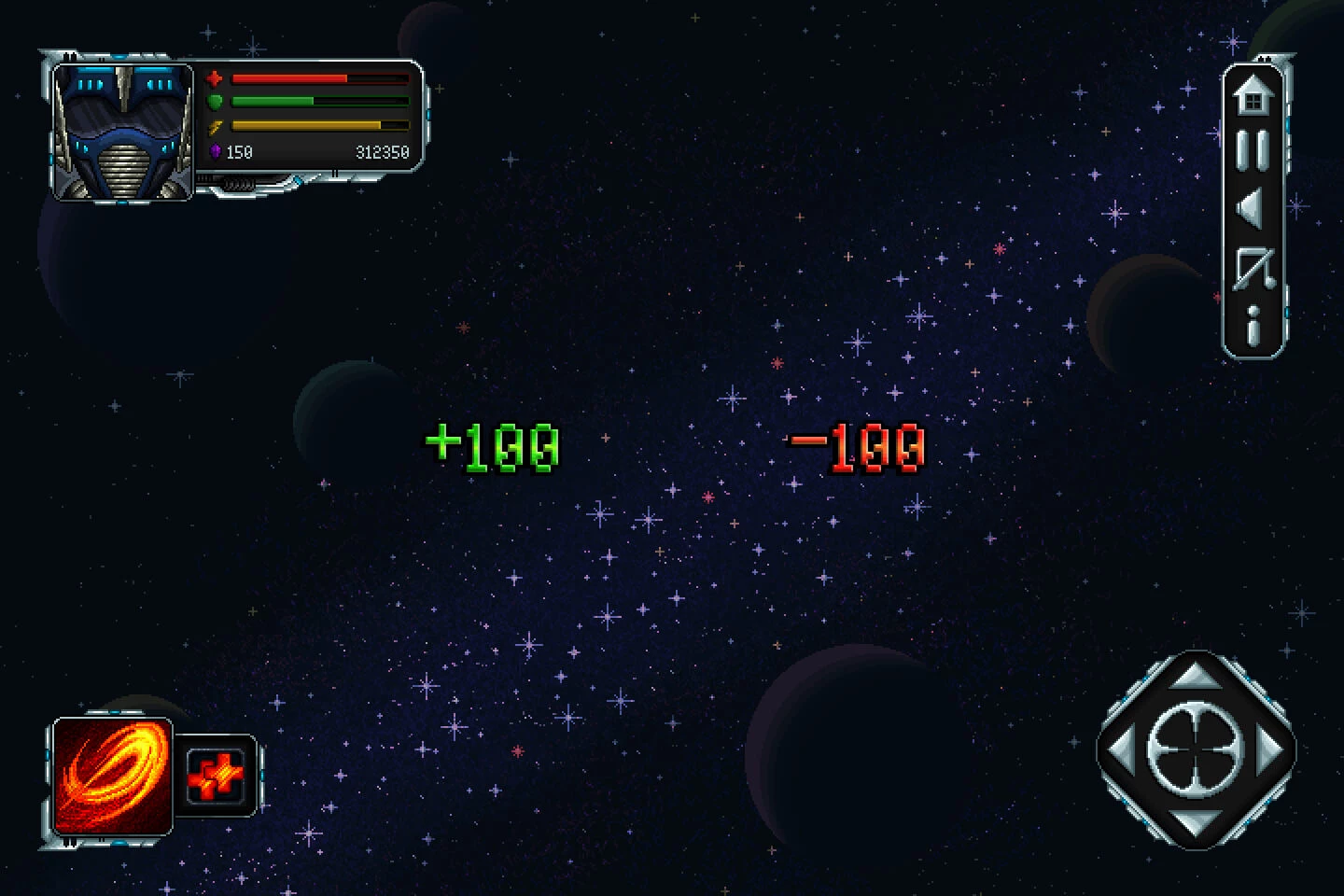 Pixel Art Space Shooter GUI