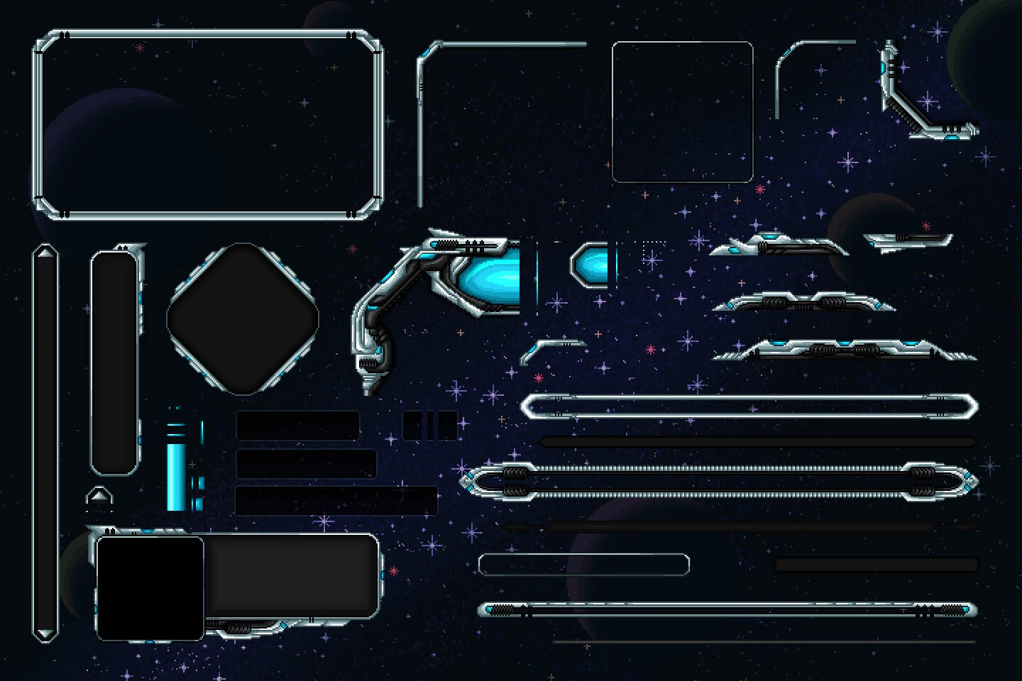 Pixel Art Space Shooter GUI