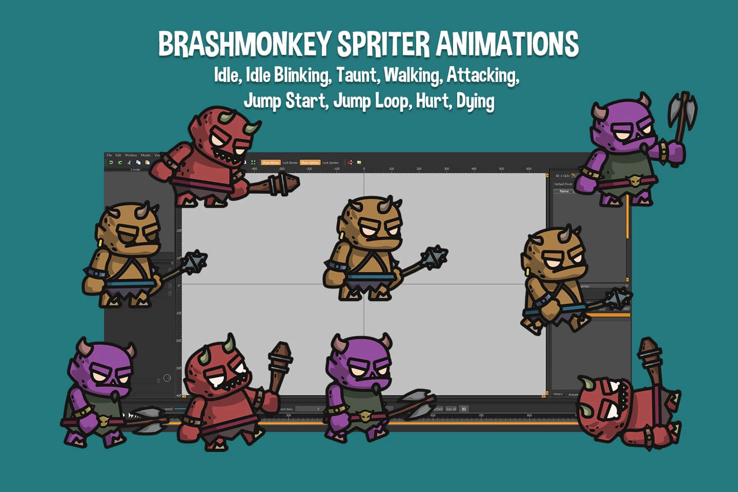 Demon Tiny Style 2D Character Sprites