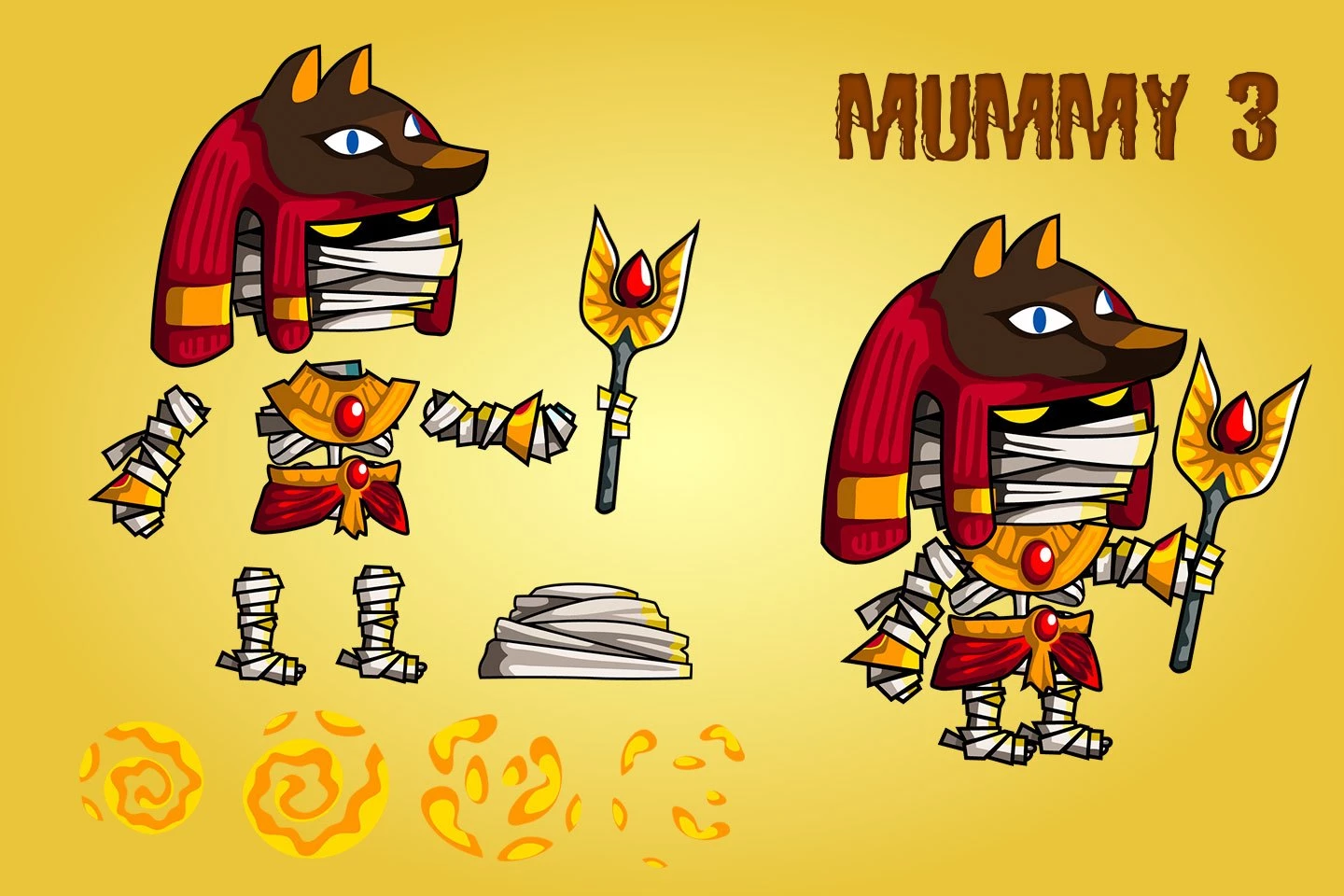 2D Fantasy Mummies Character Sprite