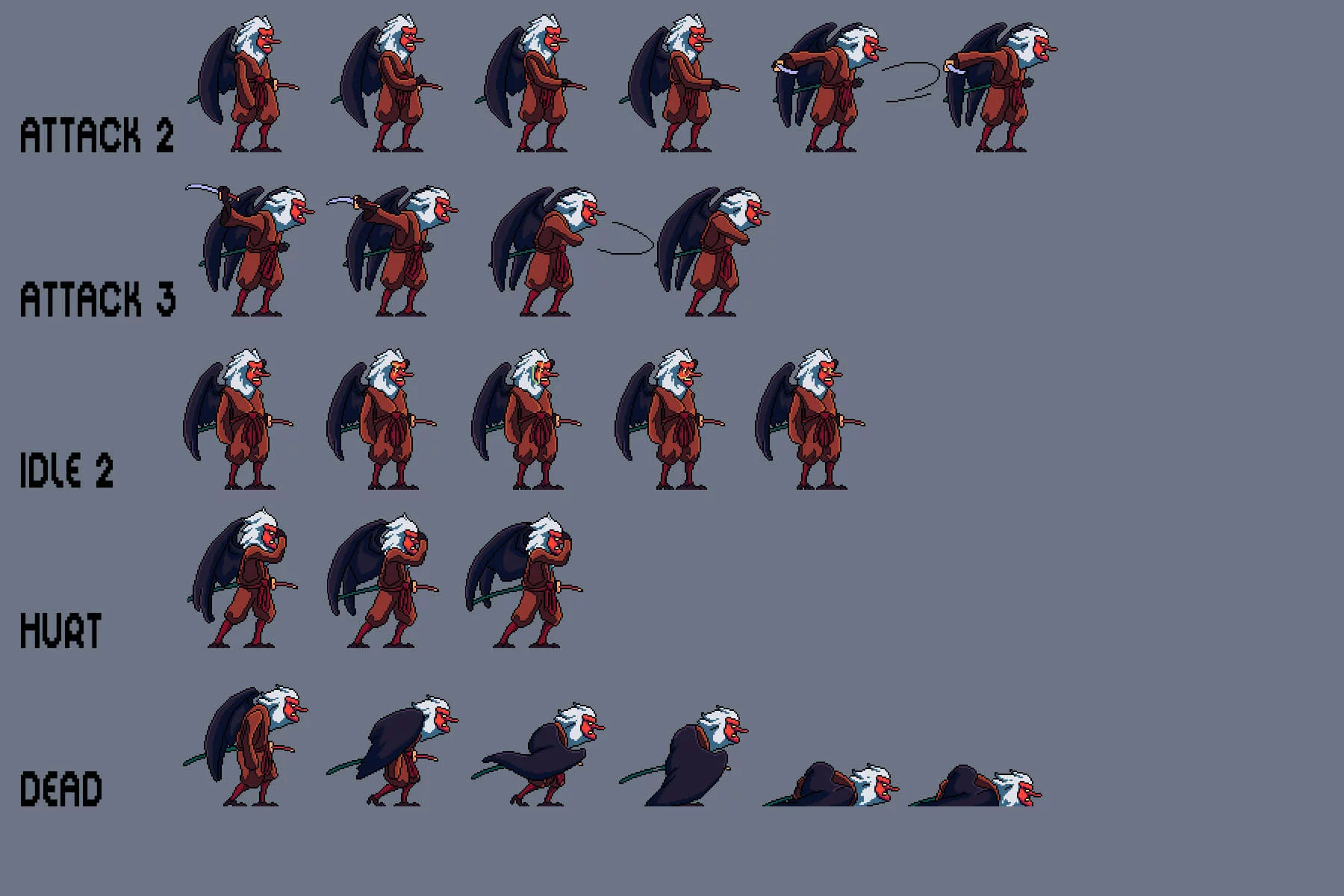 Yokai Pixel Art Character Sprites