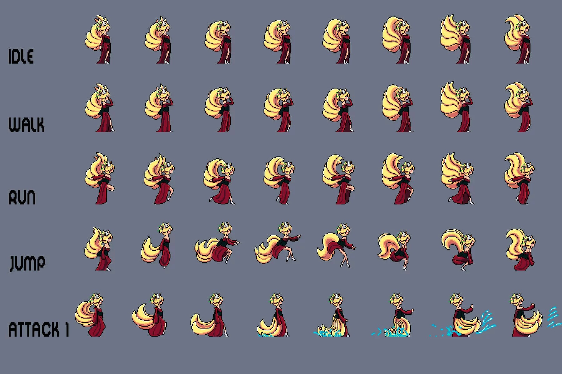 Yokai Pixel Art Character Sprites