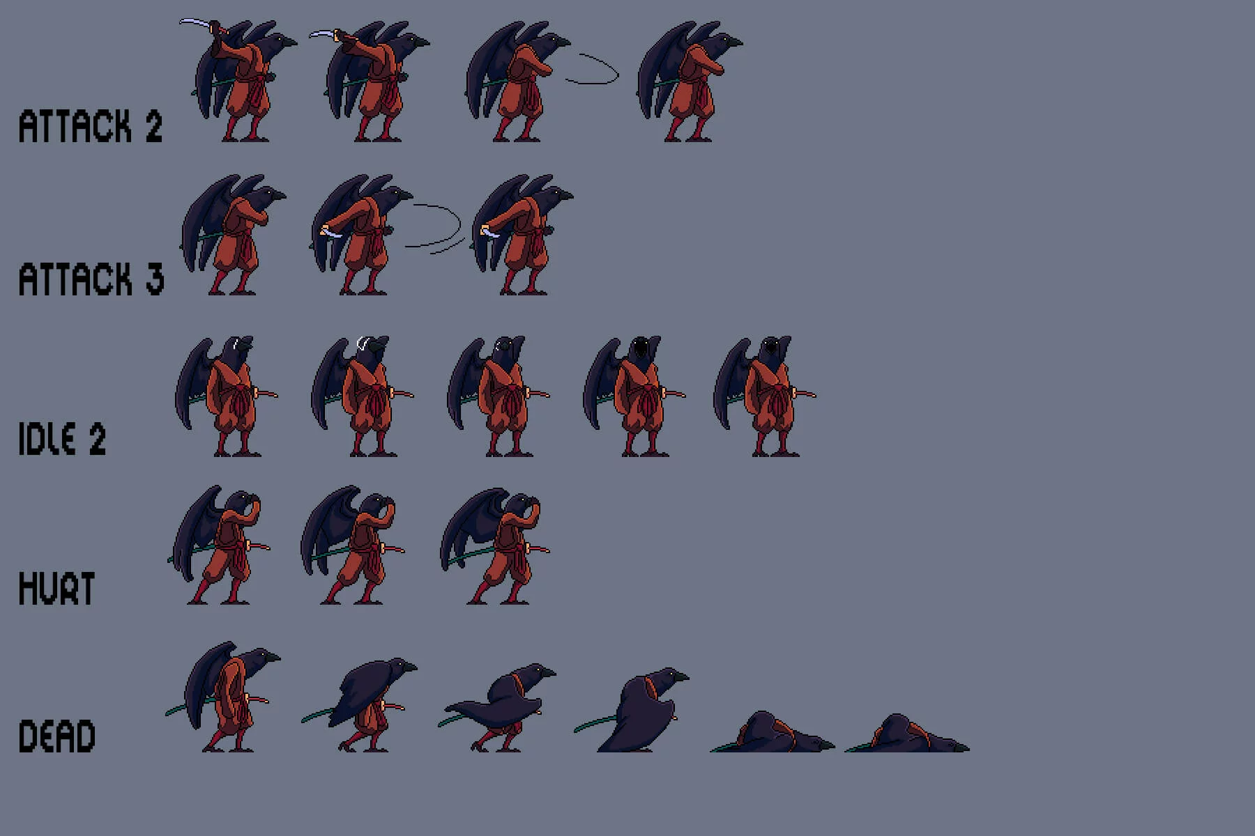 Yokai Pixel Art Character Sprites