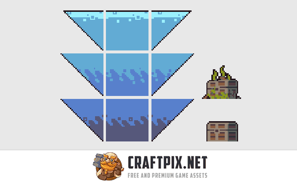 Water Pack Tileset for Platformer Pixel Art
