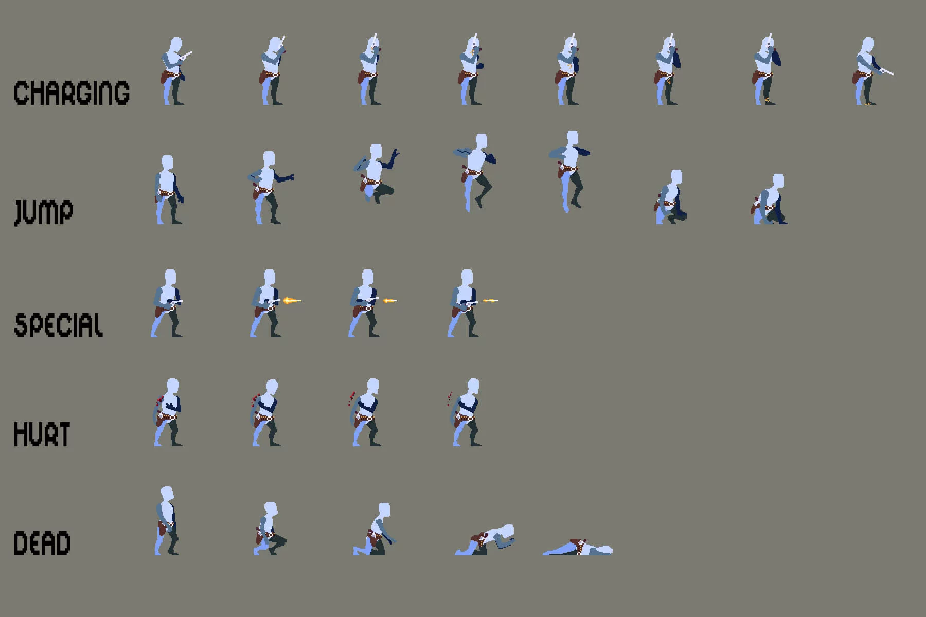 Prototype Gunslinger Sprite Sheet Pixel Art Pack