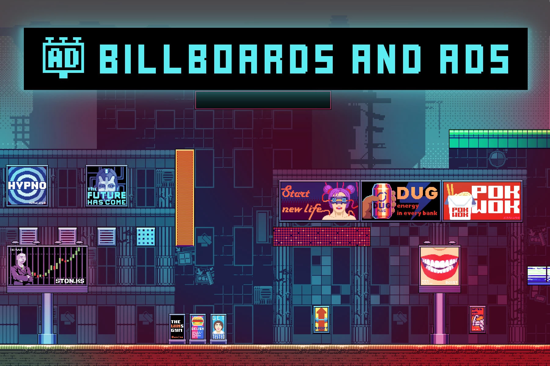 Billboards and Advertising Pixel Art