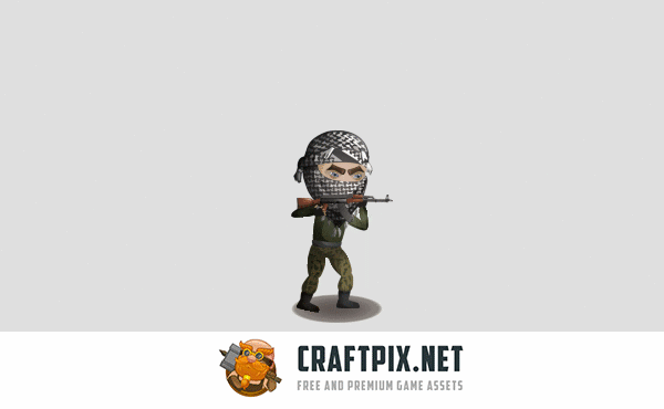 2D Game Terrorists Character Sprites Sheets