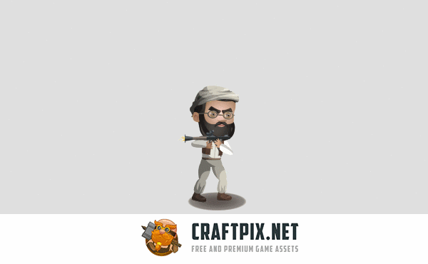 2D Game Terrorists Character Sprites Sheets