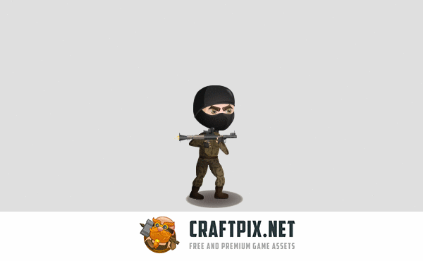 2D Game Terrorists Character Sprites Sheets