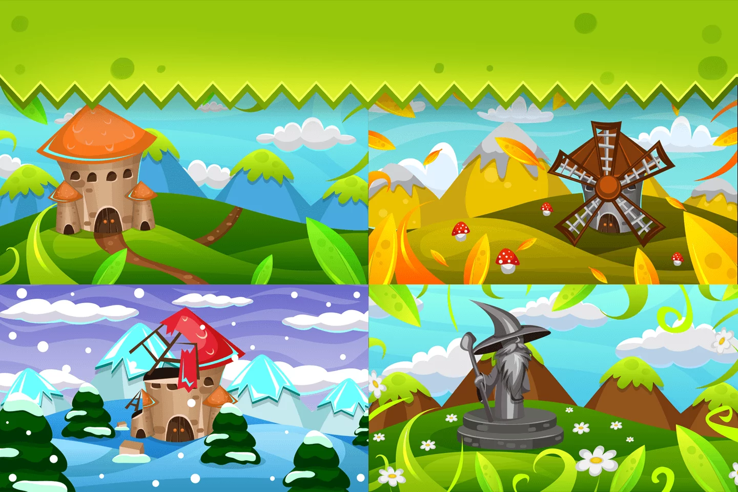 Fantasy Cartoon Game Backgrounds