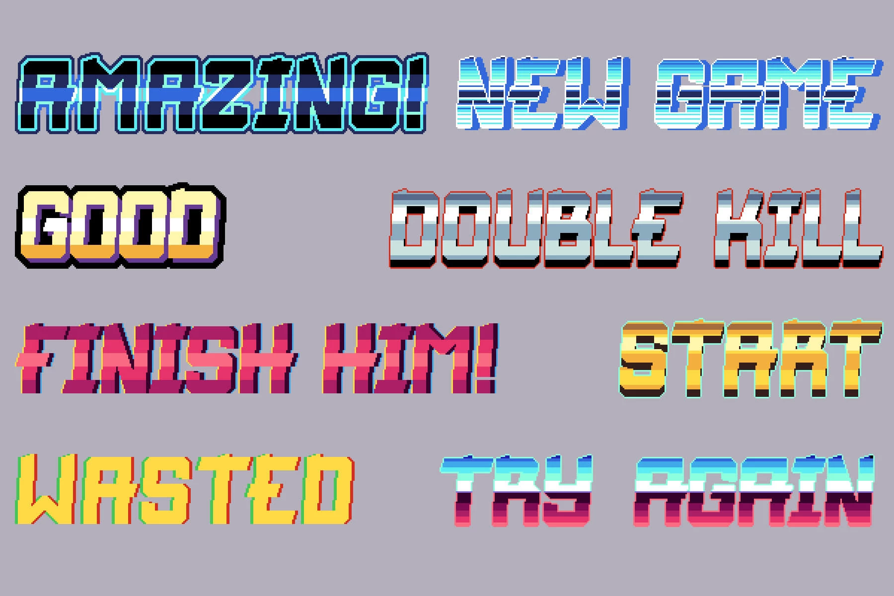 Cyberpunk Pixel Art Font Effects
