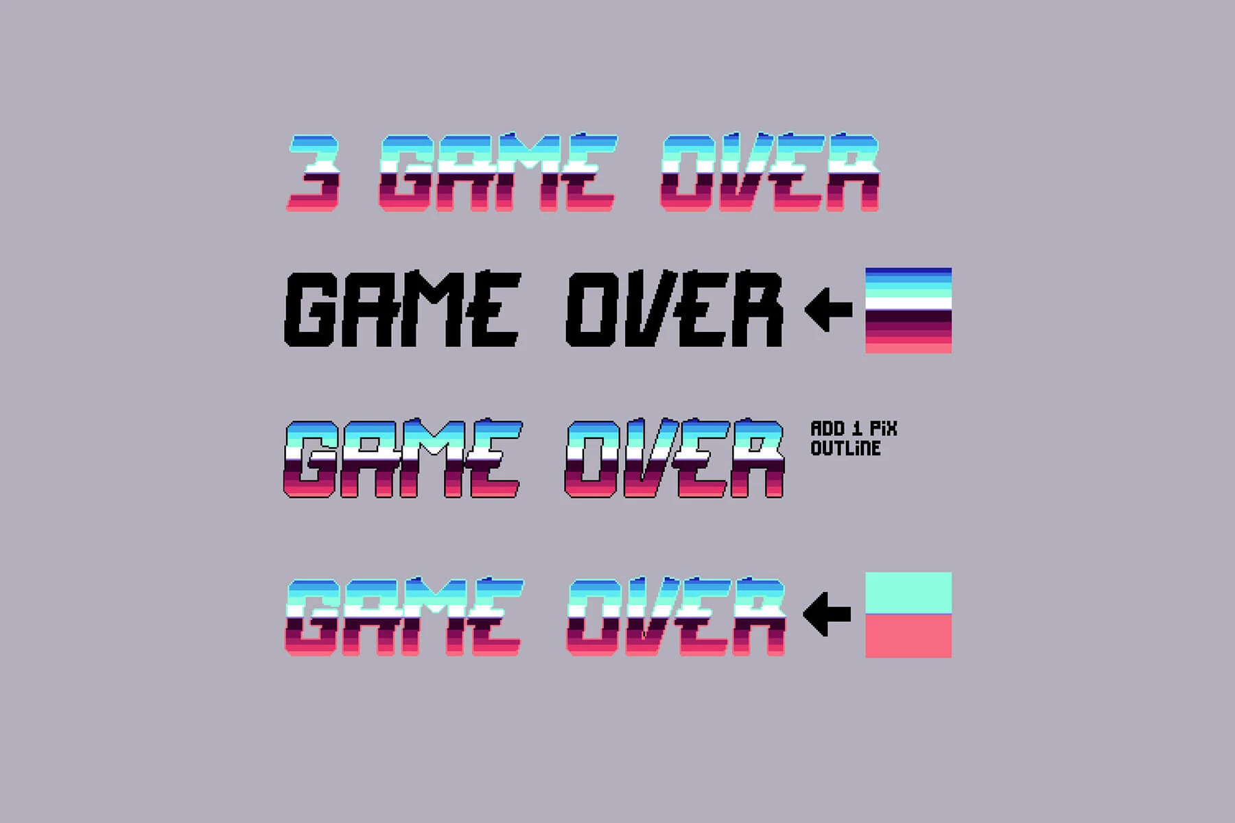 Cyberpunk Pixel Art Font Effects