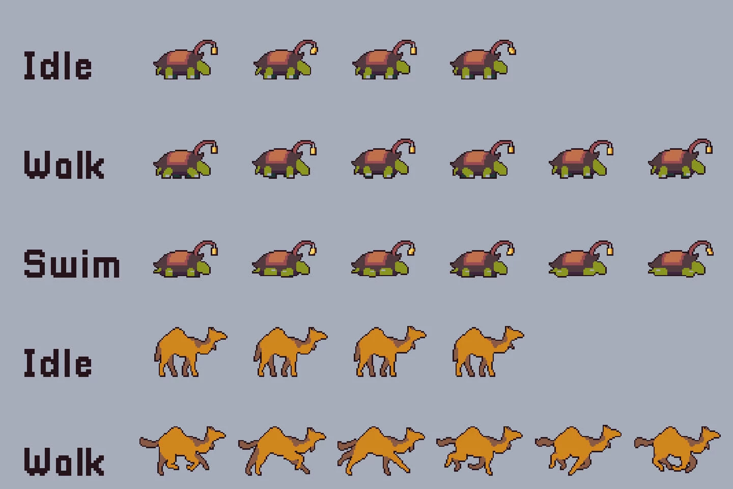 Animal Sprite Sheets Pixel Art Pack