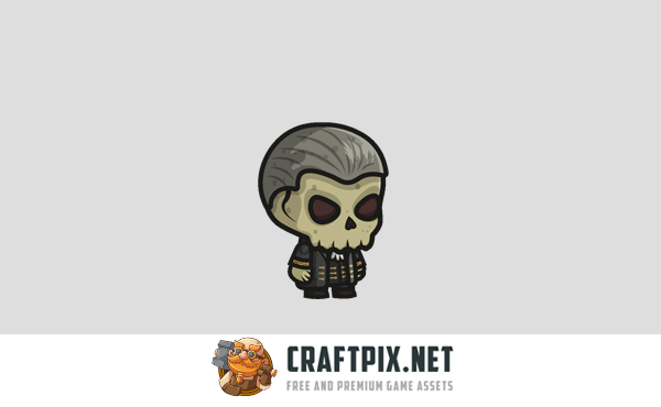 Chibi Skeleton Nobleman Character Sprites