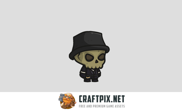 Chibi Skeleton Nobleman Character Sprites