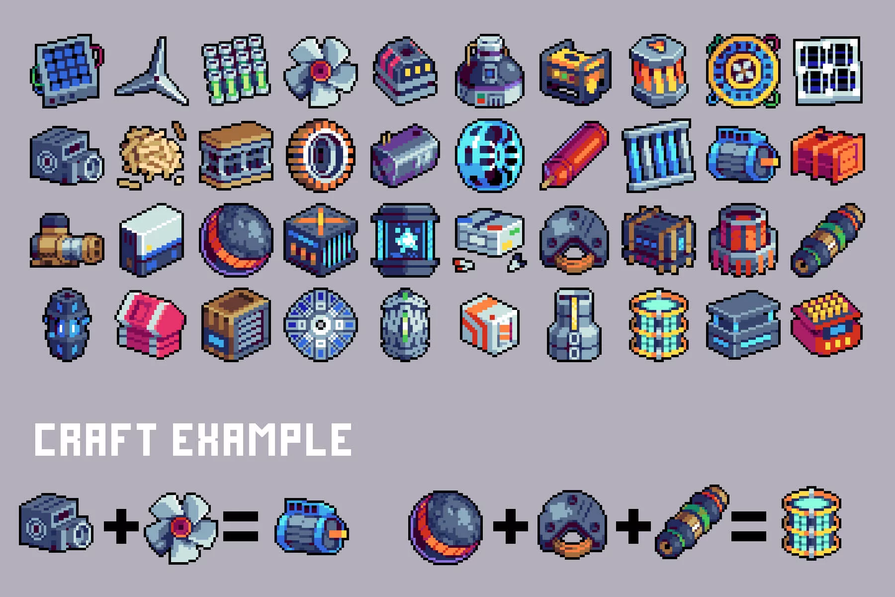 32×32 Energy Items Pixel Art for Cyberpunk