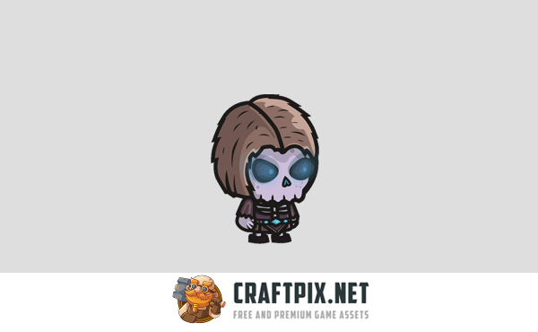 Chibi Skeleton Sorcerer Character Sprites