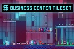 商业中心像素图块集：打造2D RPG平台游戏都市关卡
