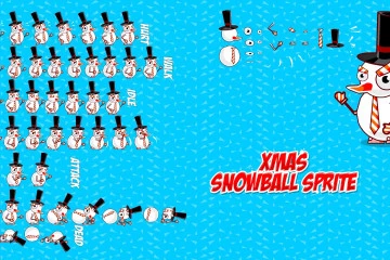 Xmas Snowball Character Sprite