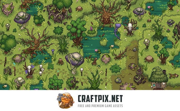 Swamp Top-Down Tileset Pixel Art