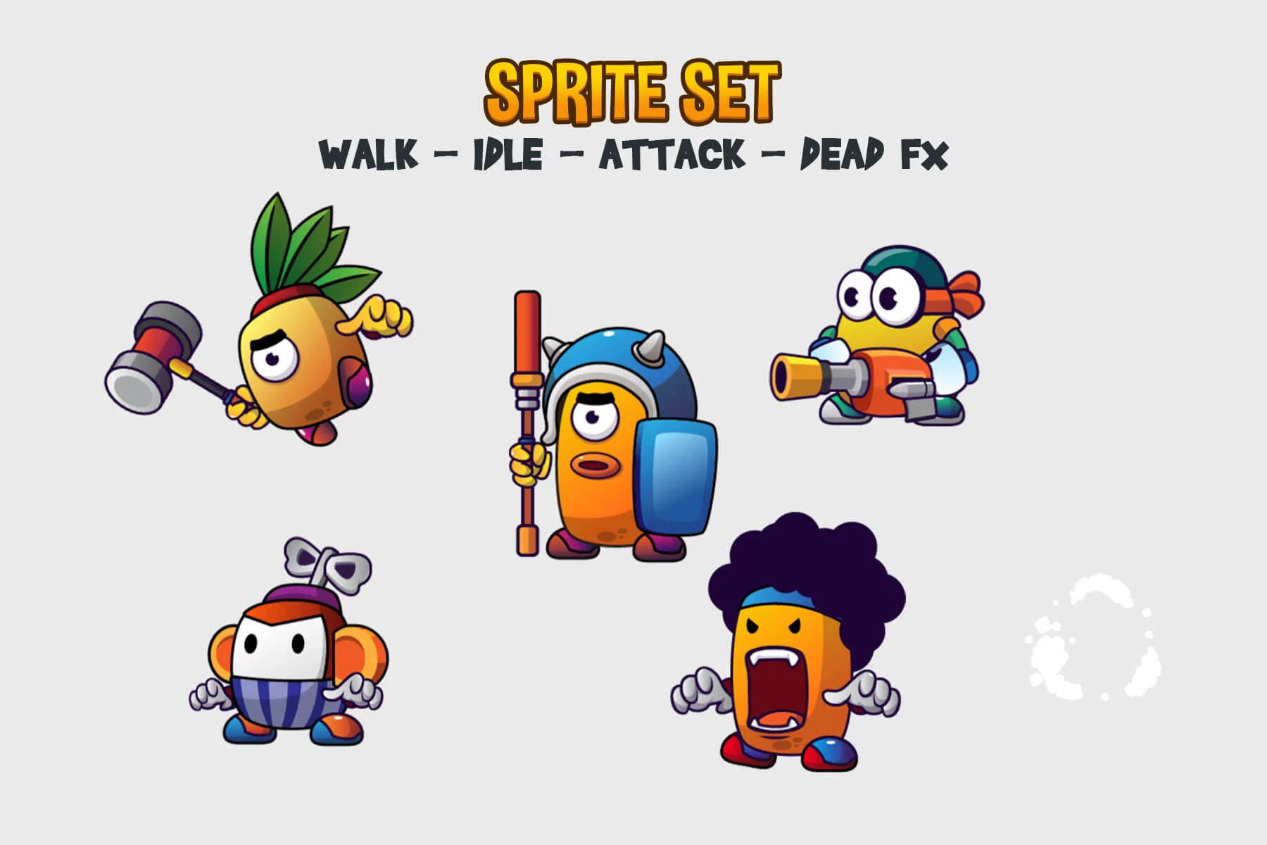 5 Funny Monsters Sprite Pack V17