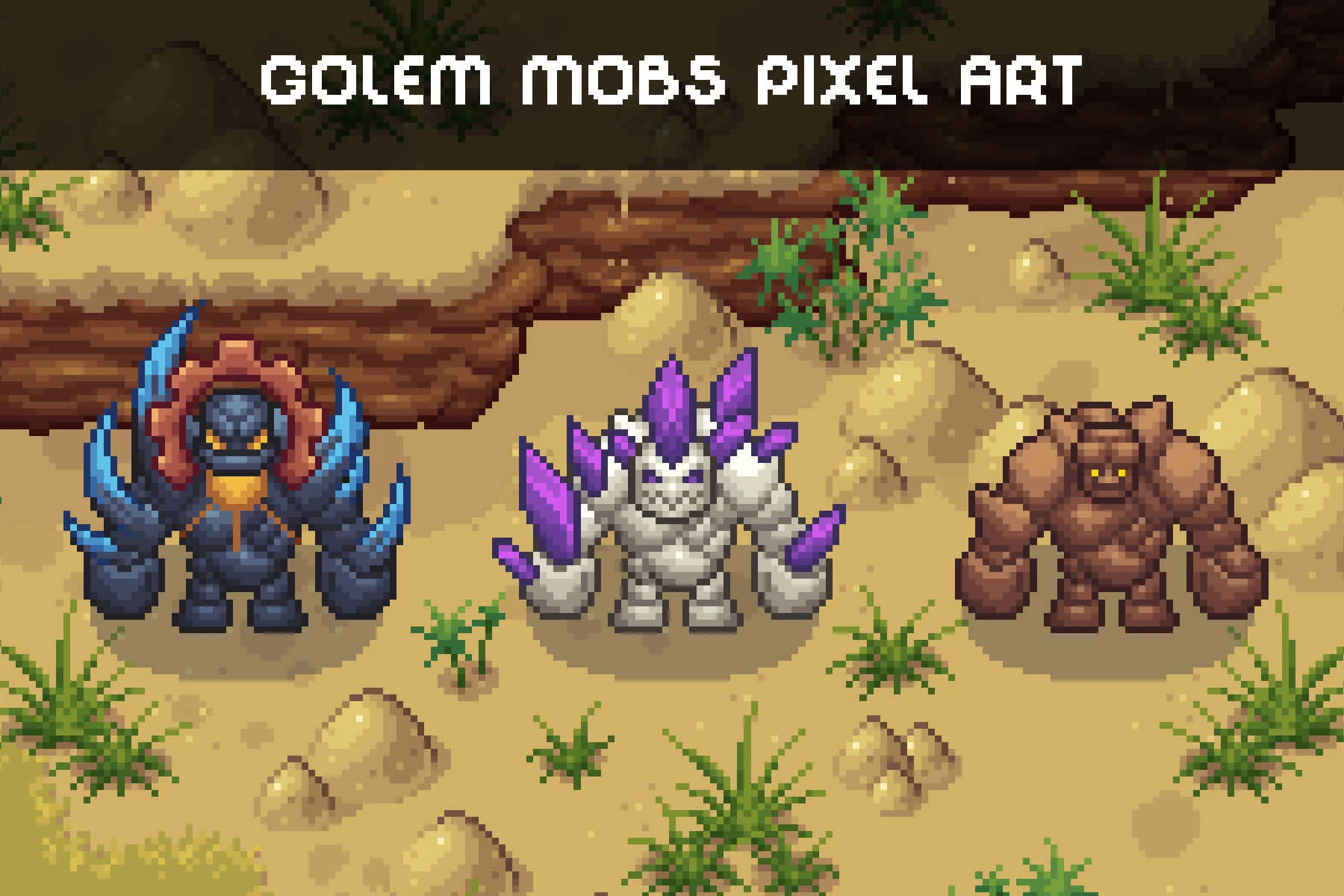 Golem Pixel Art Top-Down Sprite Pack
