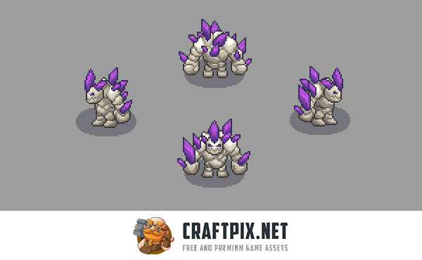 Golem Pixel Art Top-Down Sprite Pack
