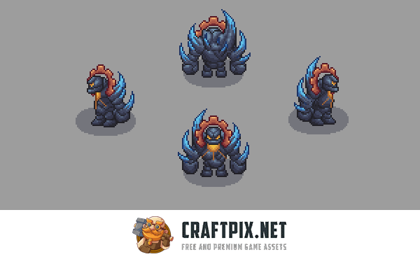 Golem Pixel Art Top-Down Sprite Pack