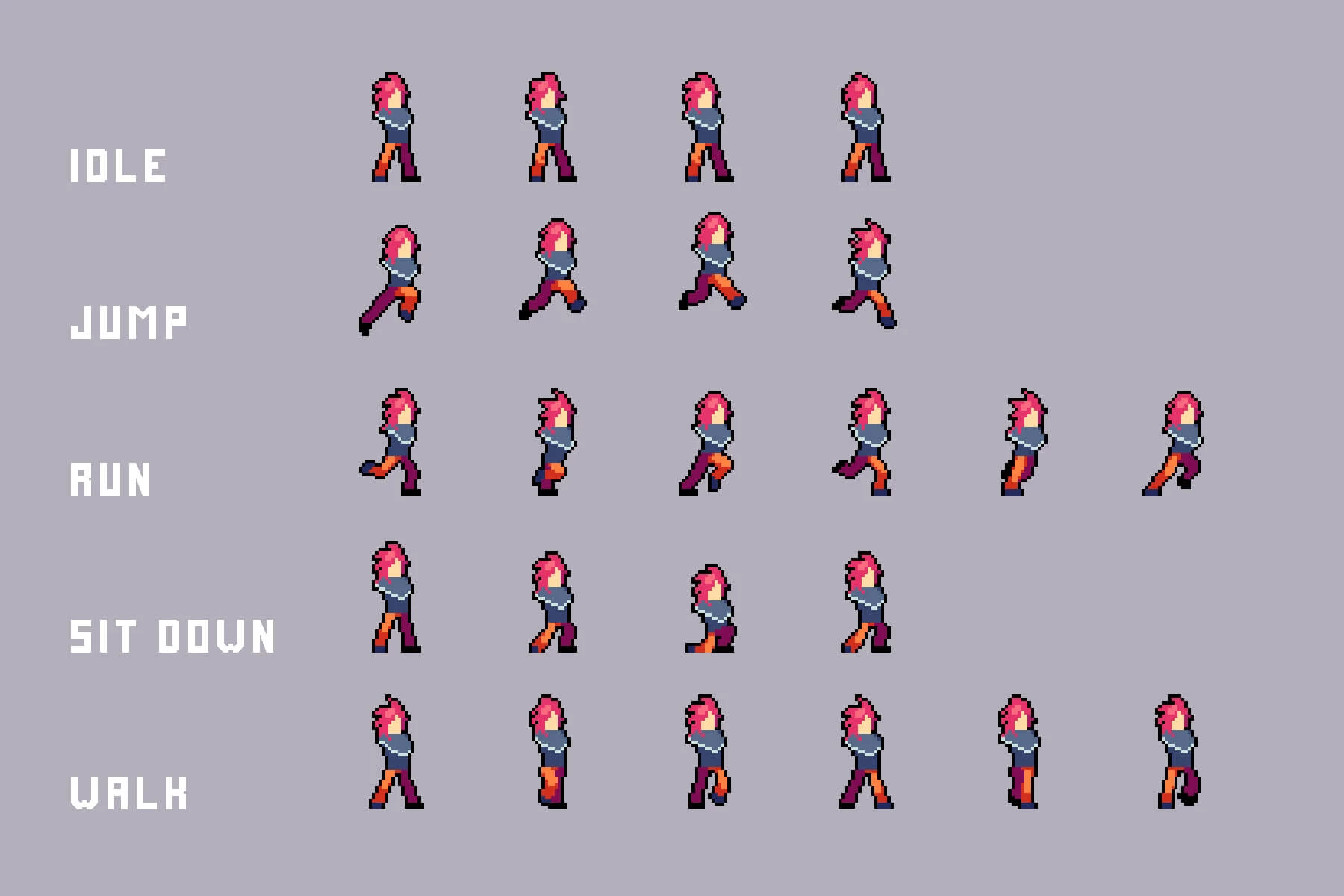 Guns Pack 2 for Main Characters Pixel Art