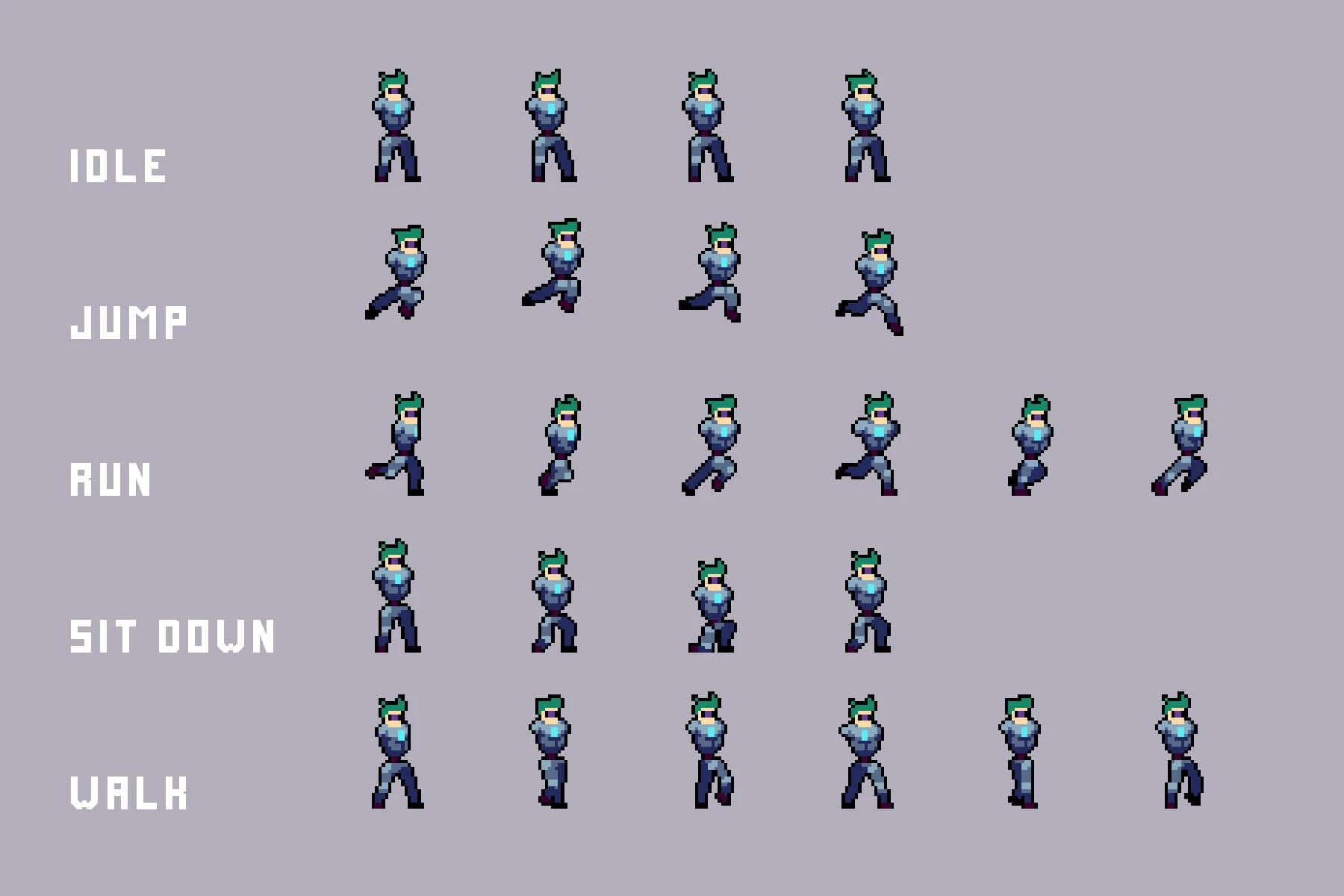 Guns Pack 2 for Main Characters Pixel Art