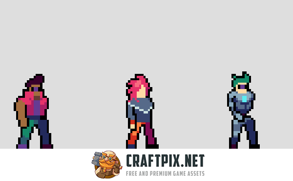 Guns Pack 2 for Main Characters Pixel Art
