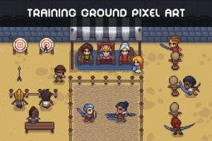 像素风RPG训练场地图块素材包