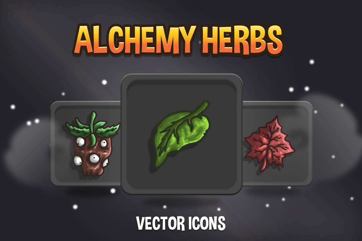 Alchemy Herbs Vector Icons