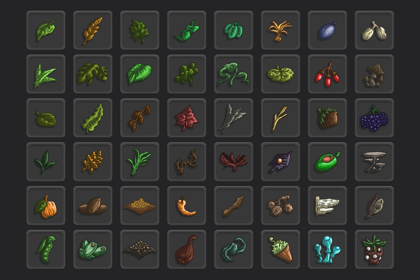 Alchemy Herbs Vector Icons