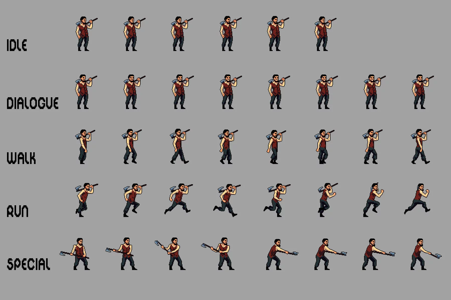 Peasants 2D Pixel Art Sprite Pack