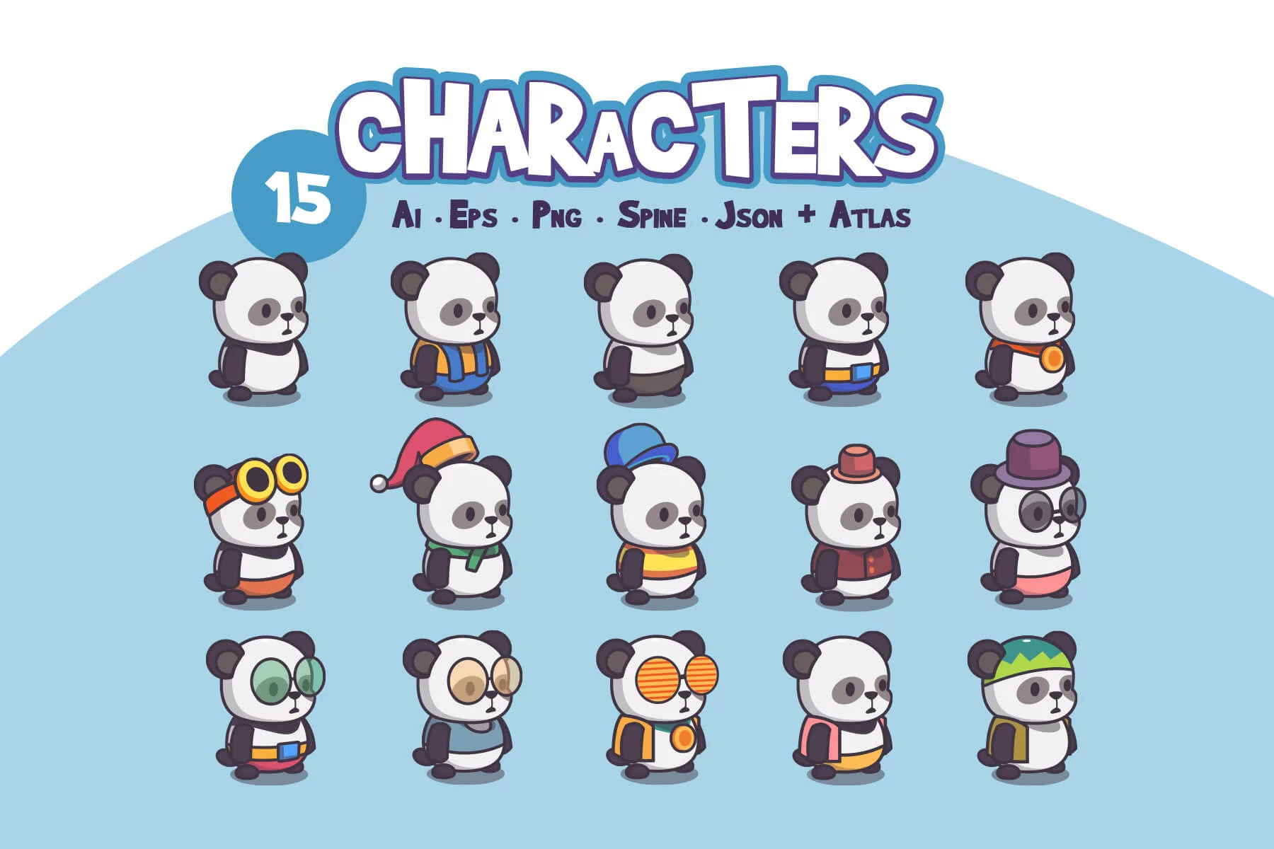 Cute Panda Game Person Sprites