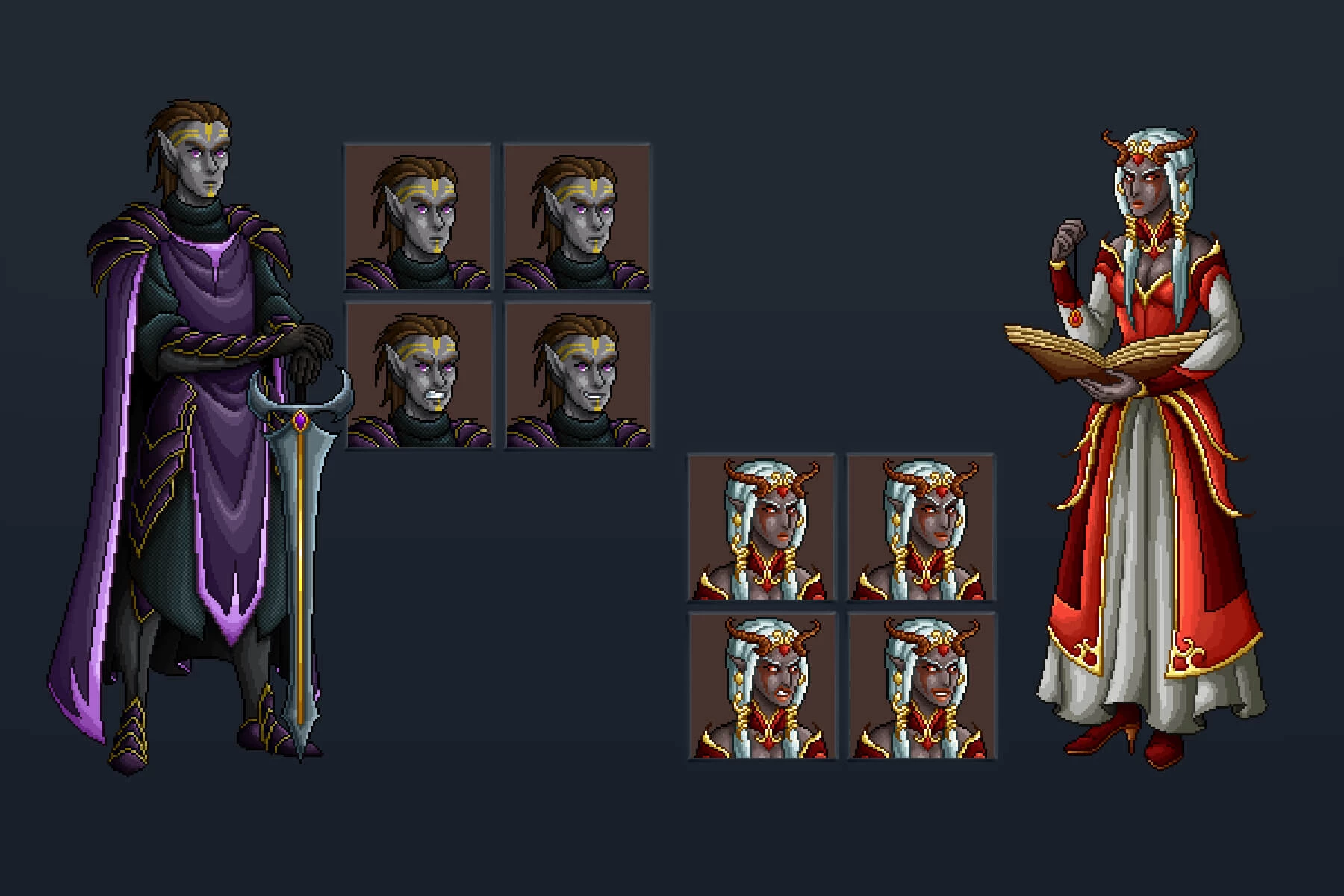 Dark Elf Pixel Art Asset Pack