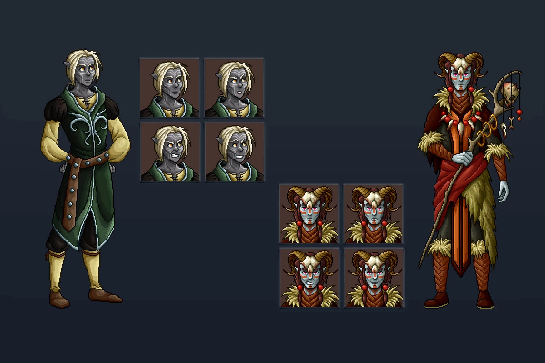 Dark Elf Pixel Art Asset Pack