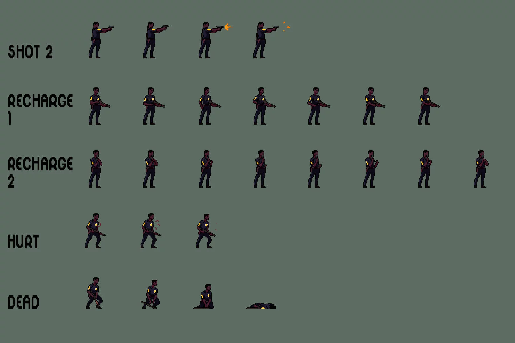 Police Character Sprites Pixel Art