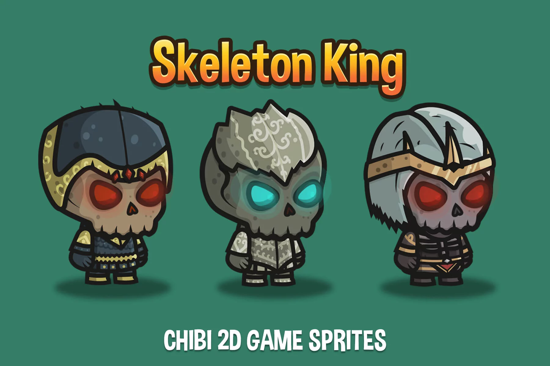 Chibi Skeleton King Character Sprites