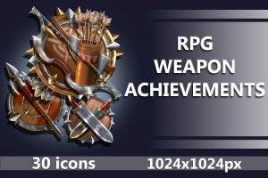 战士成就RPG图标集：打造独特2D游戏世界的必备素材