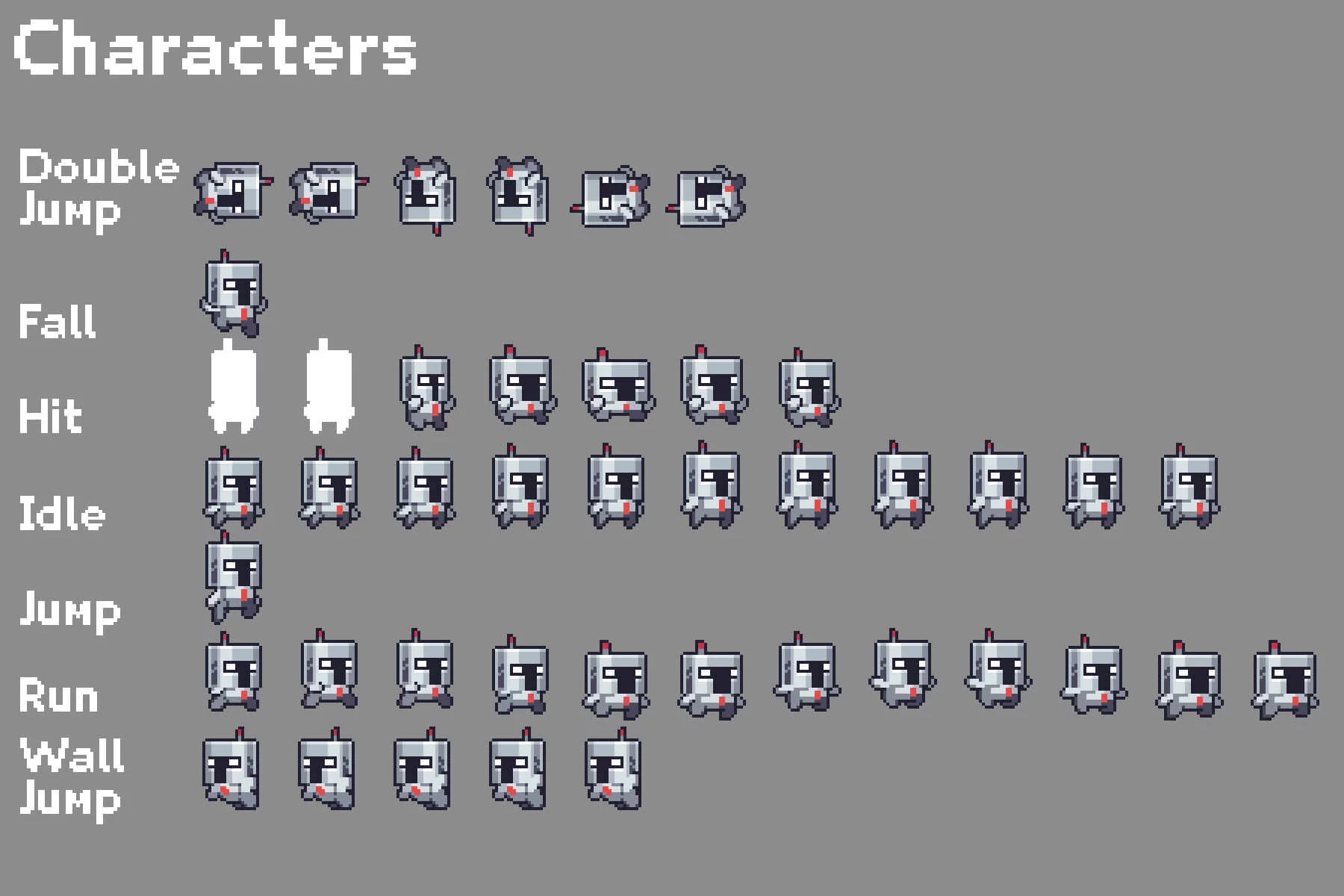 The Pack of Tiny Pixel Characters for Platformers