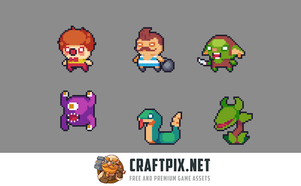The Pack of Tiny Pixel Characters for Platformers